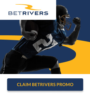 BetRivers Sportsbook ad with "Claim BetRivers Promo" button