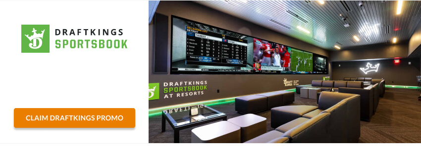 DraftKings retail sportsbook couch tables tv logo