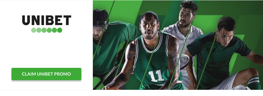 Unibet Sportsbook ad with "Claim Unibet Promo" button