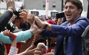 Canadian prime minister Justin Trudeau greets fans