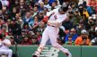 Boston Red Sox right fielder Alex Verdugo hitting a double