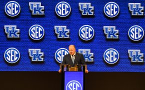 Kentucky Wildcats head coach speaking at the SEC media day.