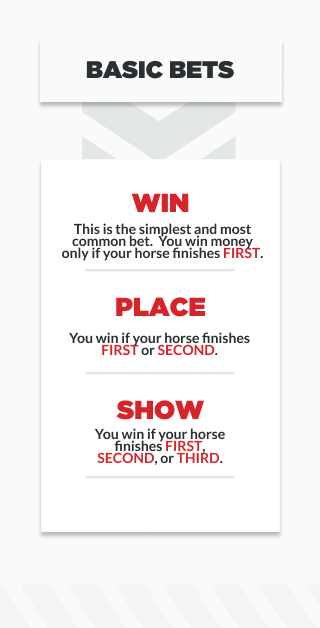 Infographic showing different types of finishes in horse race betting