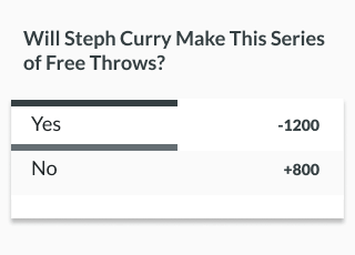 example betting line will steph curry make this series of free throws
