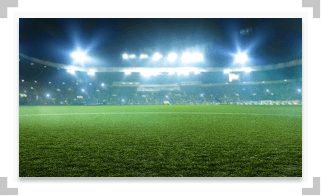 Soccer field with bright lights shining