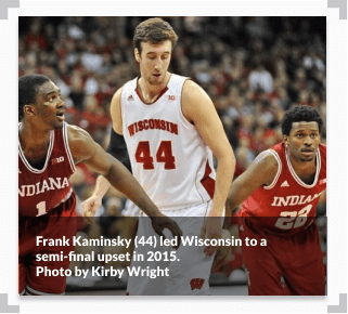 Photo of former Wisconsin center Frank Kaminsky during a basketball game